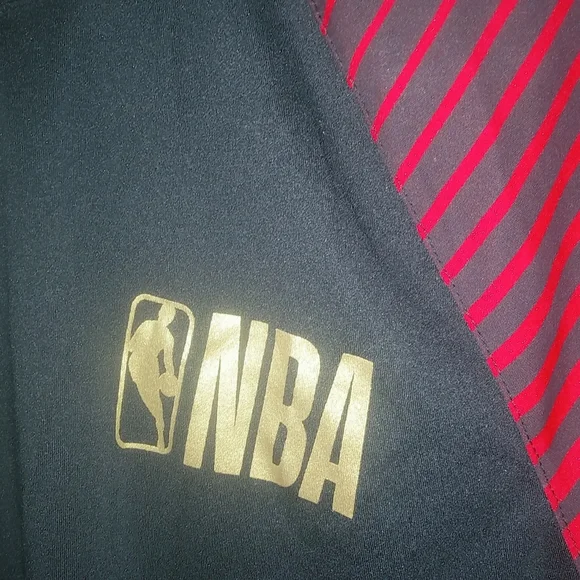 NBA Basketball M Red Black Practice Athletic Shirt - Picture 5 of 7